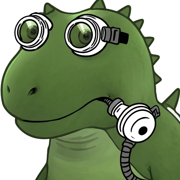 Dinosaur with gas mask  emoji