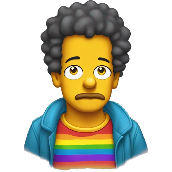 cute queer Simpson with make up and rainbow tshirt  emoji