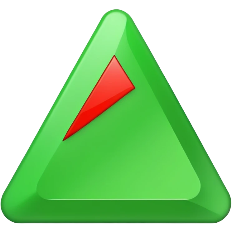 green upward-pointing triangle, exactly like the red triangle emoji 🔺 but green instead of red emoji
