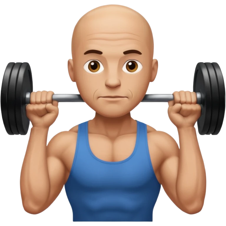 Man that’s bald lifting weights emoji
