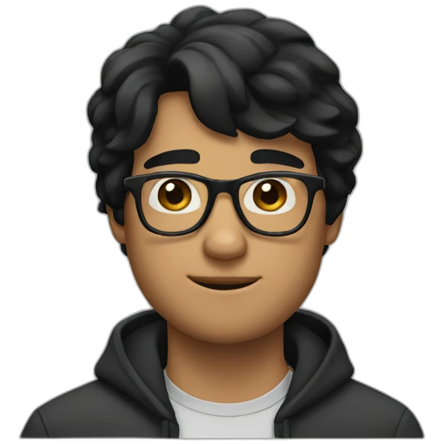 a guy with glasses and black hair emoji