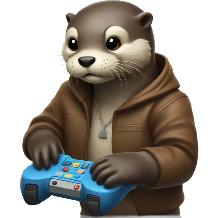 Otter playing video game emoji