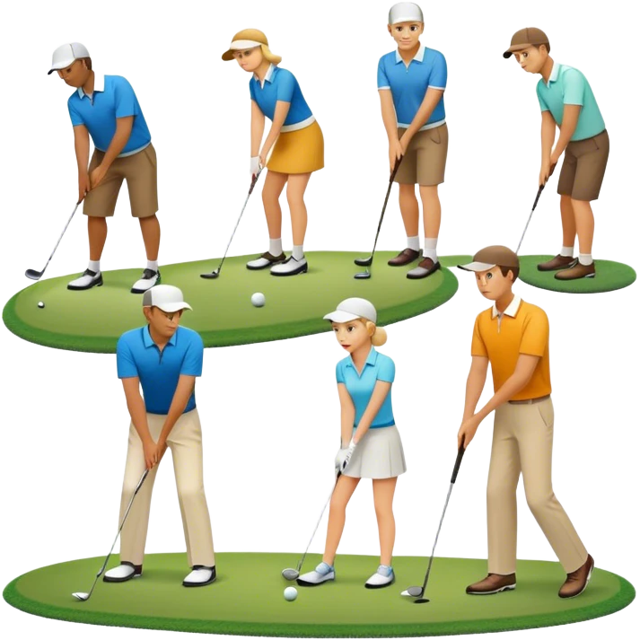 Golf people , women reader and men emoji