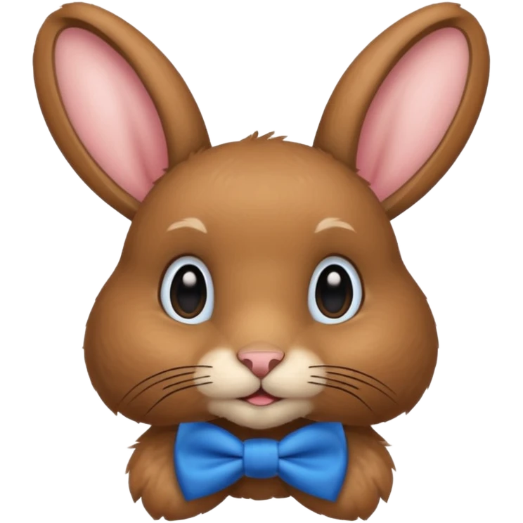 Brown rabbit with blue bow tie emoji