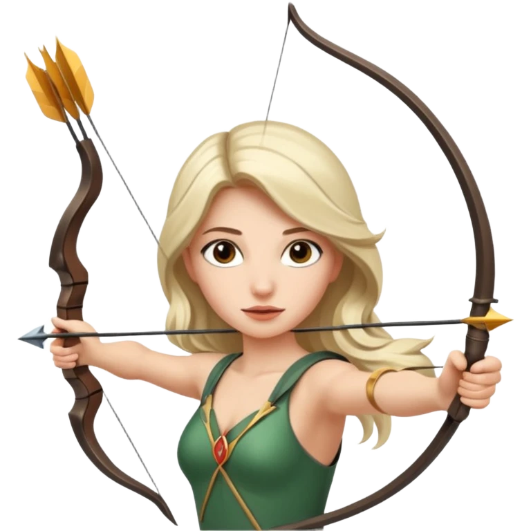 Creami una donna con un arco emoji