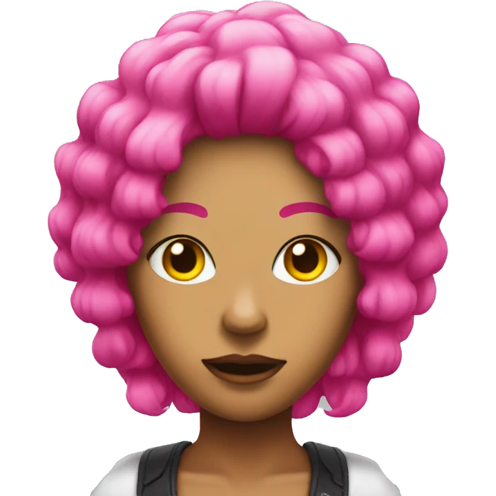 Baddie with a hot pink wig emoji