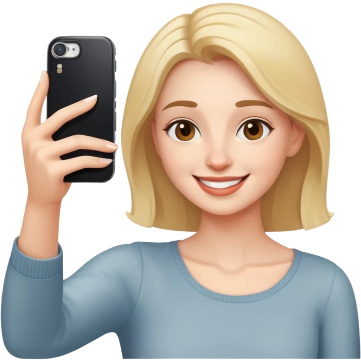 smiling woman taking a selfie emoji