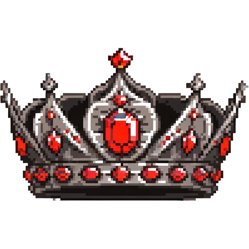 black crown with large red gemstones emoji