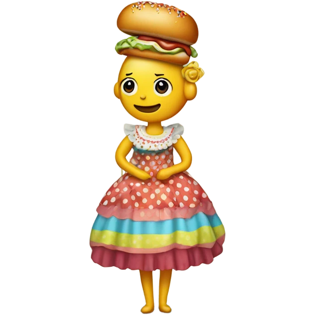 Hotdog wearing a dress emoji