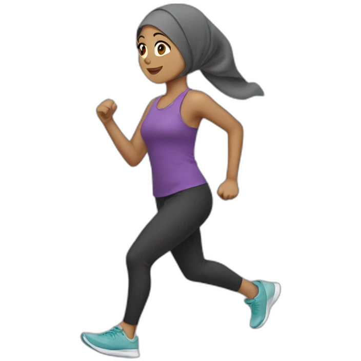 Girl hijab doing cardio emoji