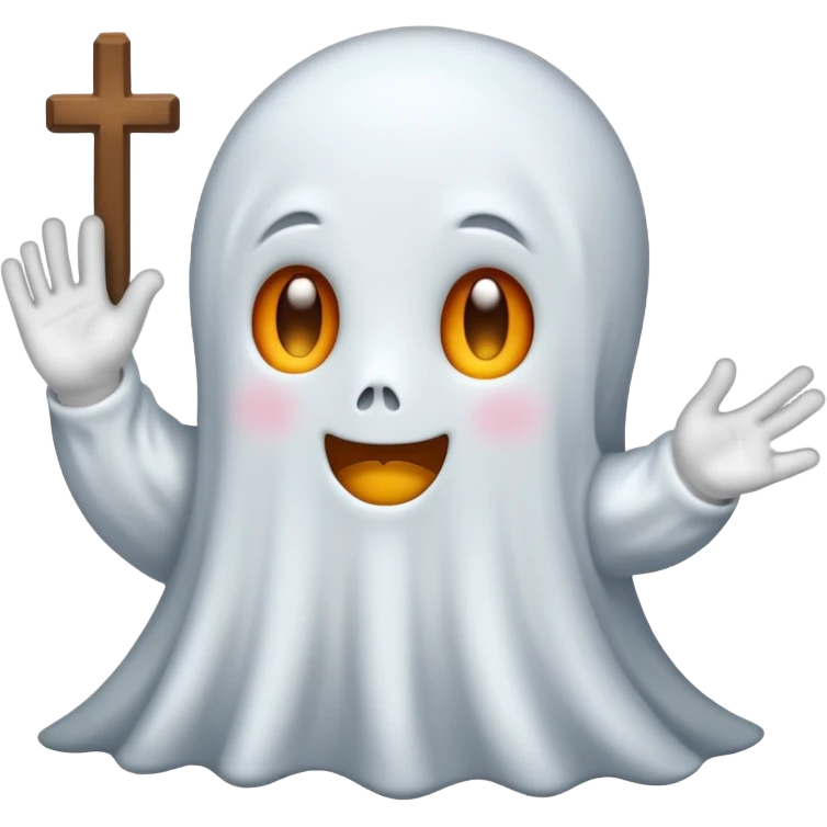 Cute ghost siéging heil emoji