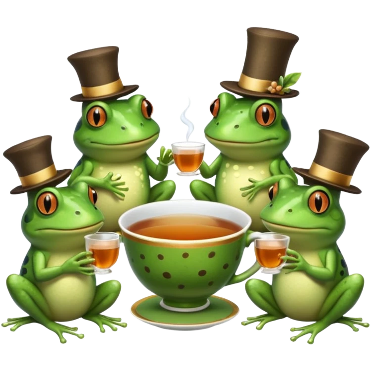 Frog tea party emoji