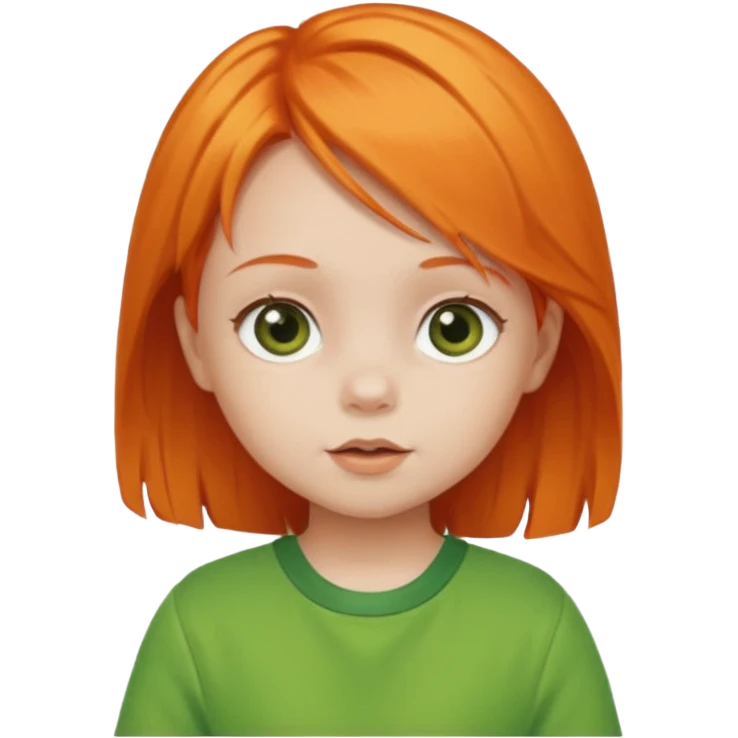 orange hair girl baby green outfit emoji