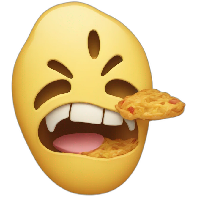Head eating food emoji