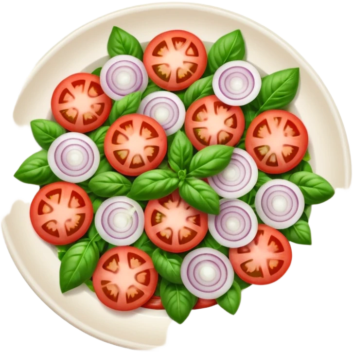 Fai un miscuglio Marinato di pomodoro fresco, cipolla, basilico e origano tutti tagliati  emoji