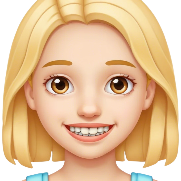 young girl with braces emoji