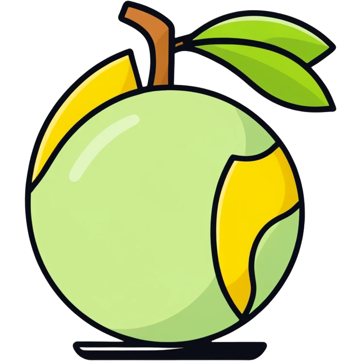 Globe in the shape of a lemon emoji