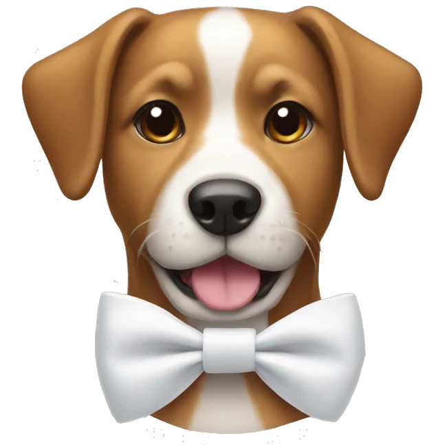a dog with a white bow emoji