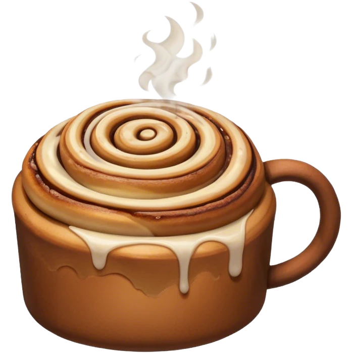 cinnabon cinnamon roll and coffee emoji