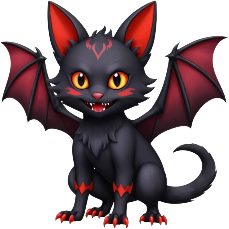 Vampiric Batty Noibat-Litten-Torracat-Lykoi-hybrid-fusion (full body) emoji