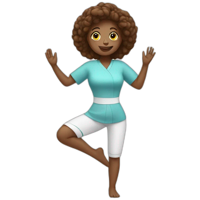 Nurse doing yoga emoji