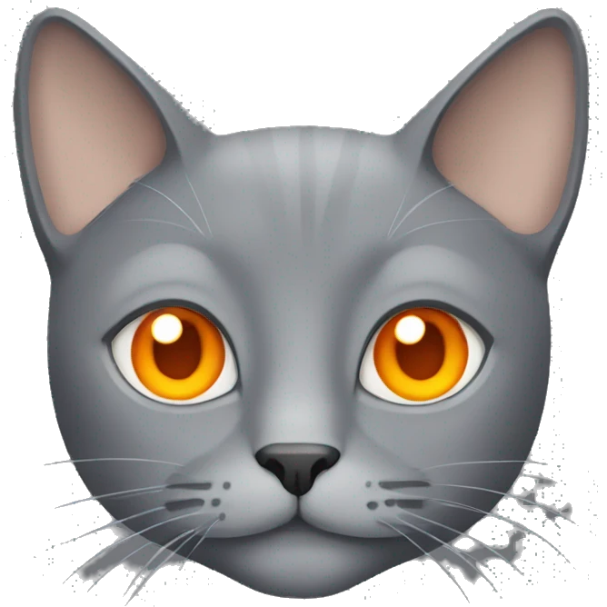 Grey cat with orange eyes  emoji