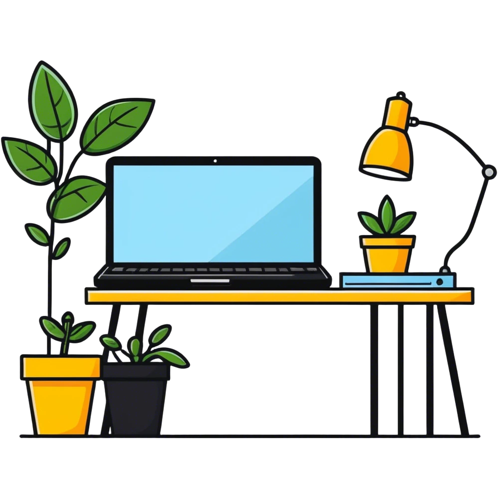 Home office setup no person emoji