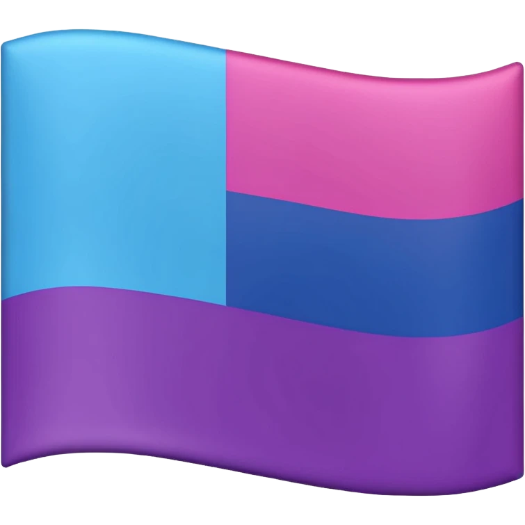 I want a flag, I want the first stripe at the top of the flag to be pink 🩷. I want The middle stripe to be the color purple 💜. And finally the bottom stripe I want the color blue 💙. Only those three colors in that exact order, pink, purple, blue. Make the colors more vibrant emoji