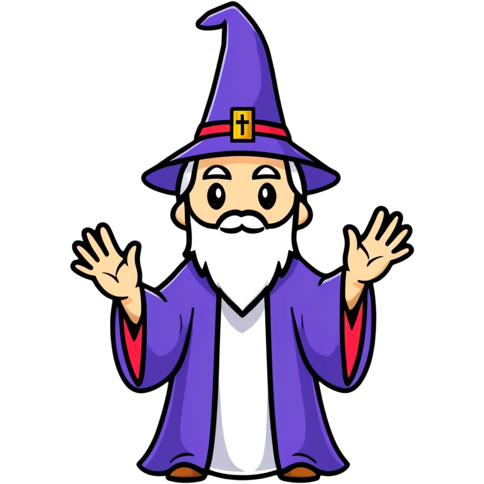 wizard making a cross with hands emoji