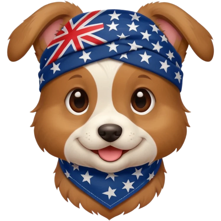Puppy with American flag bandana emoji