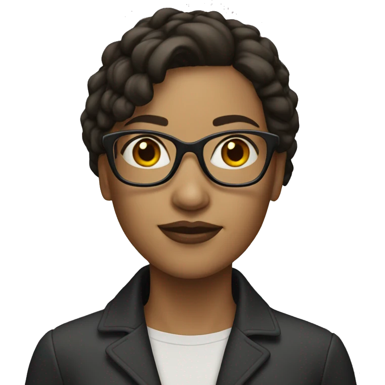 Brunette woman with light skin and glasses  emoji