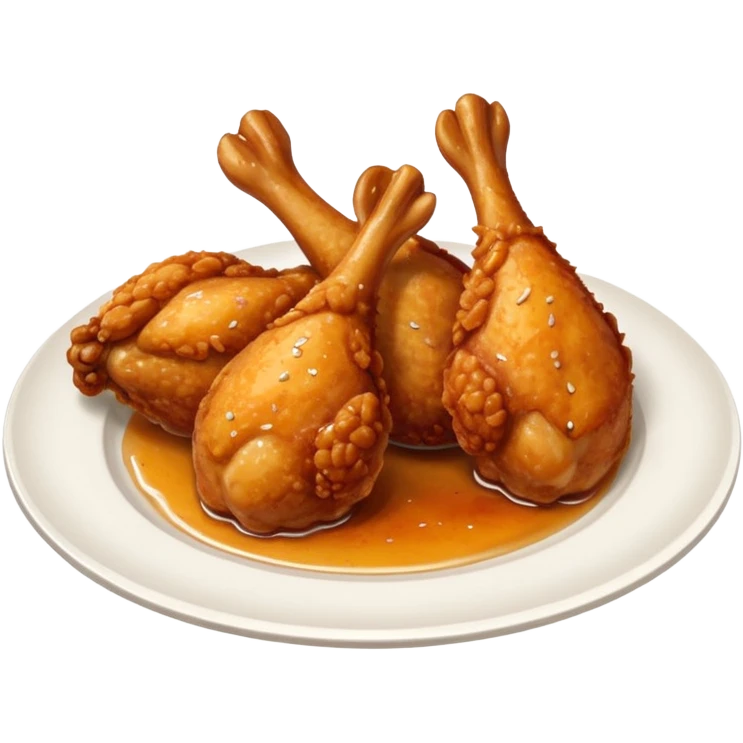 crispy chickens legs on the plate emoji
