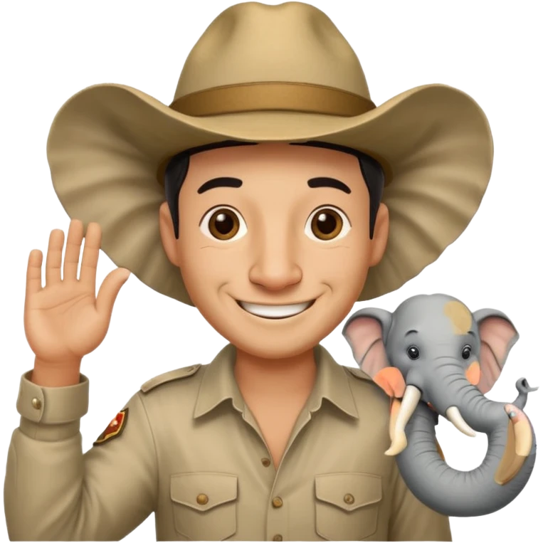 elephhant sitting over mans head  emoji