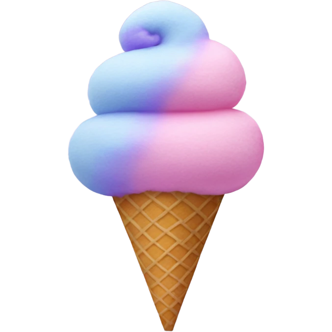 pink and purple cotton candy on a cone emoji