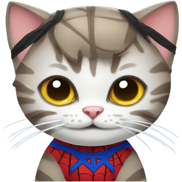 cat cosplaying spider man emoji