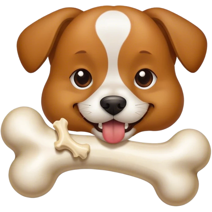 Dog chewing a bone  emoji