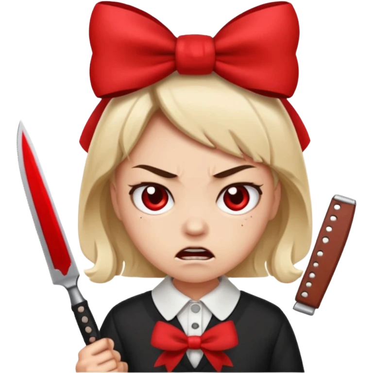 I want  this“😡“with the“🎀“ on her head and holding this“🔪“ emoji