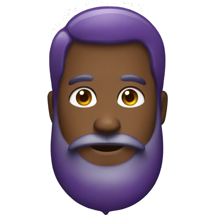 Beard man with eggplant  emoji
