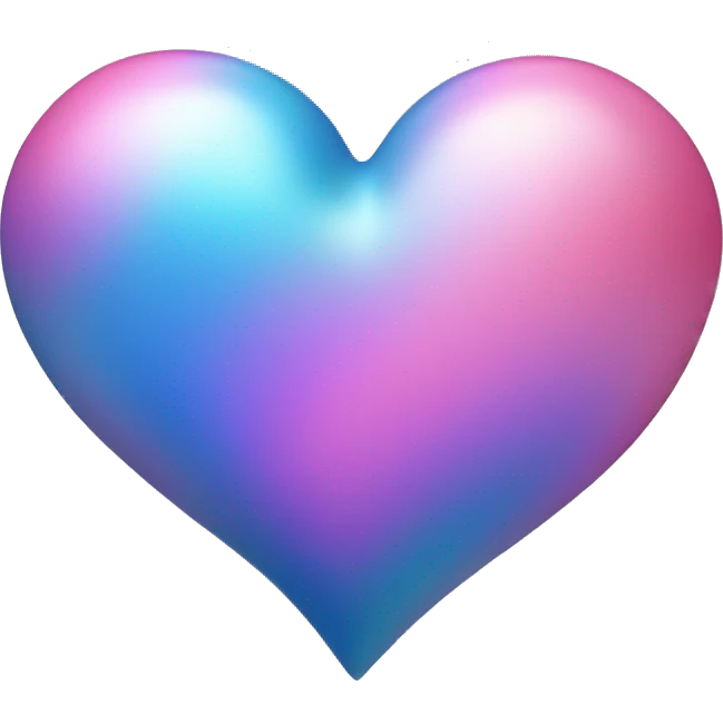 Iridescent Blue and pink heart emoji