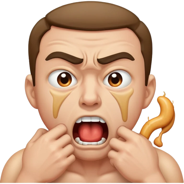 Man choking himself angry emoji