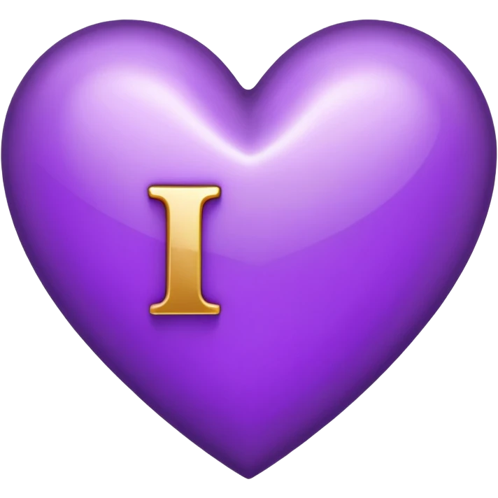 The Letter “i” inside a Purple Heart emoji