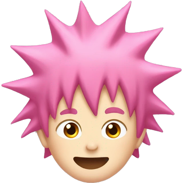pink spiky hair japanese boy, cheering. From jjk emoji
