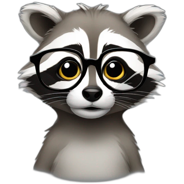 Racoon with specs emoji