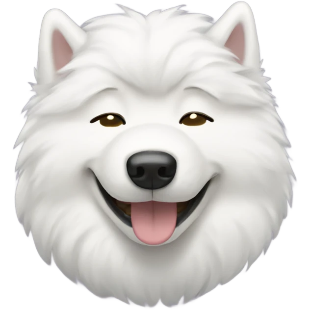 happy  derpy samoyed with eyes shut emoji