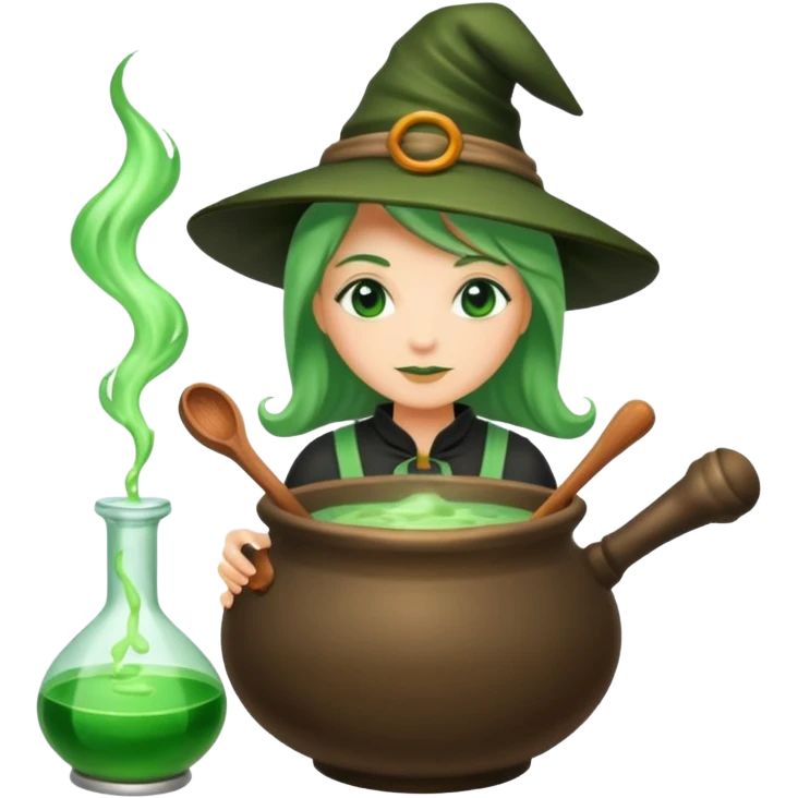 green witch cooking potion emoji