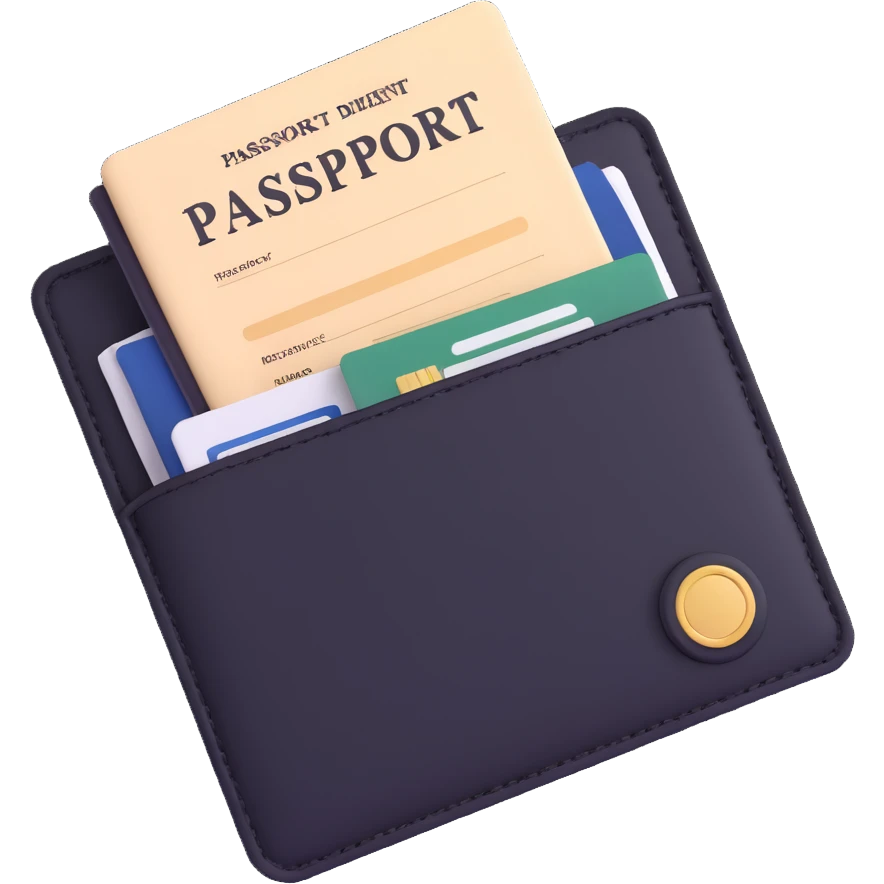 official document folder with passport and papers emoji