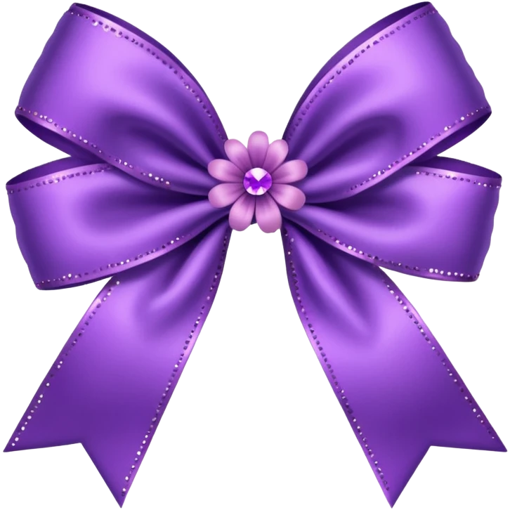 purple flower bow with glitter emoji