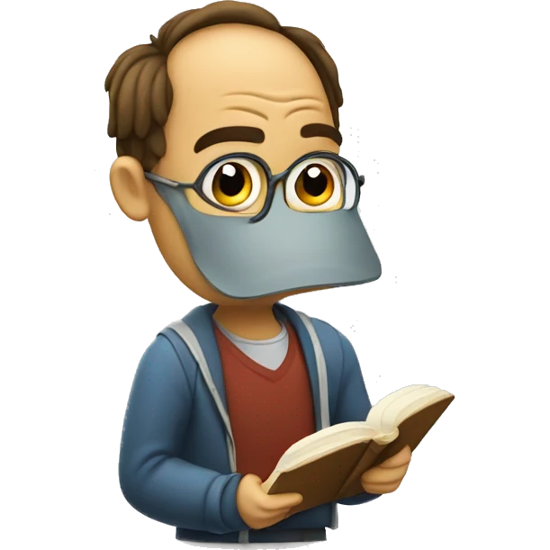 bored demotivated book worm student emoji