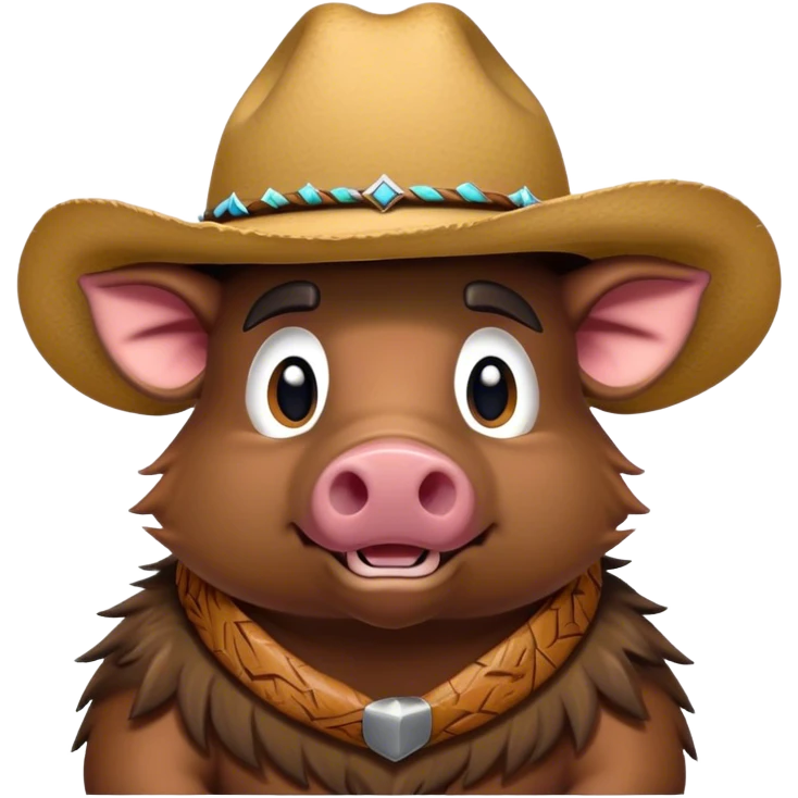 wild hawaiian boar wearing a cowboy hat emoji