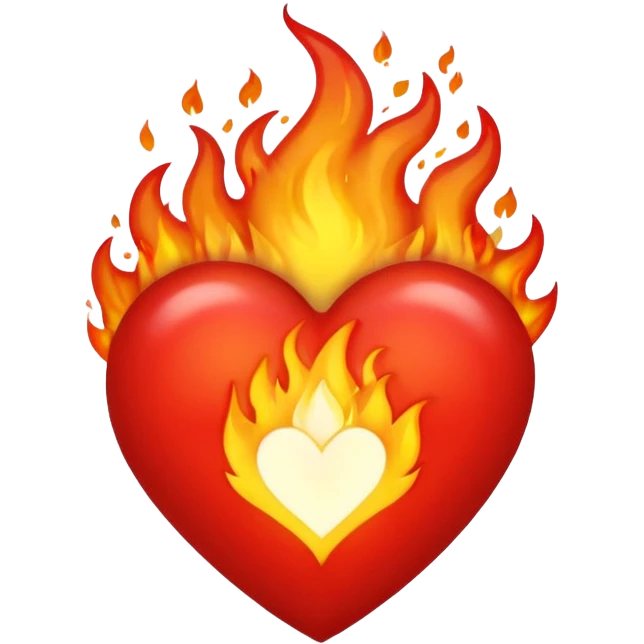 Coração em chamas emoji